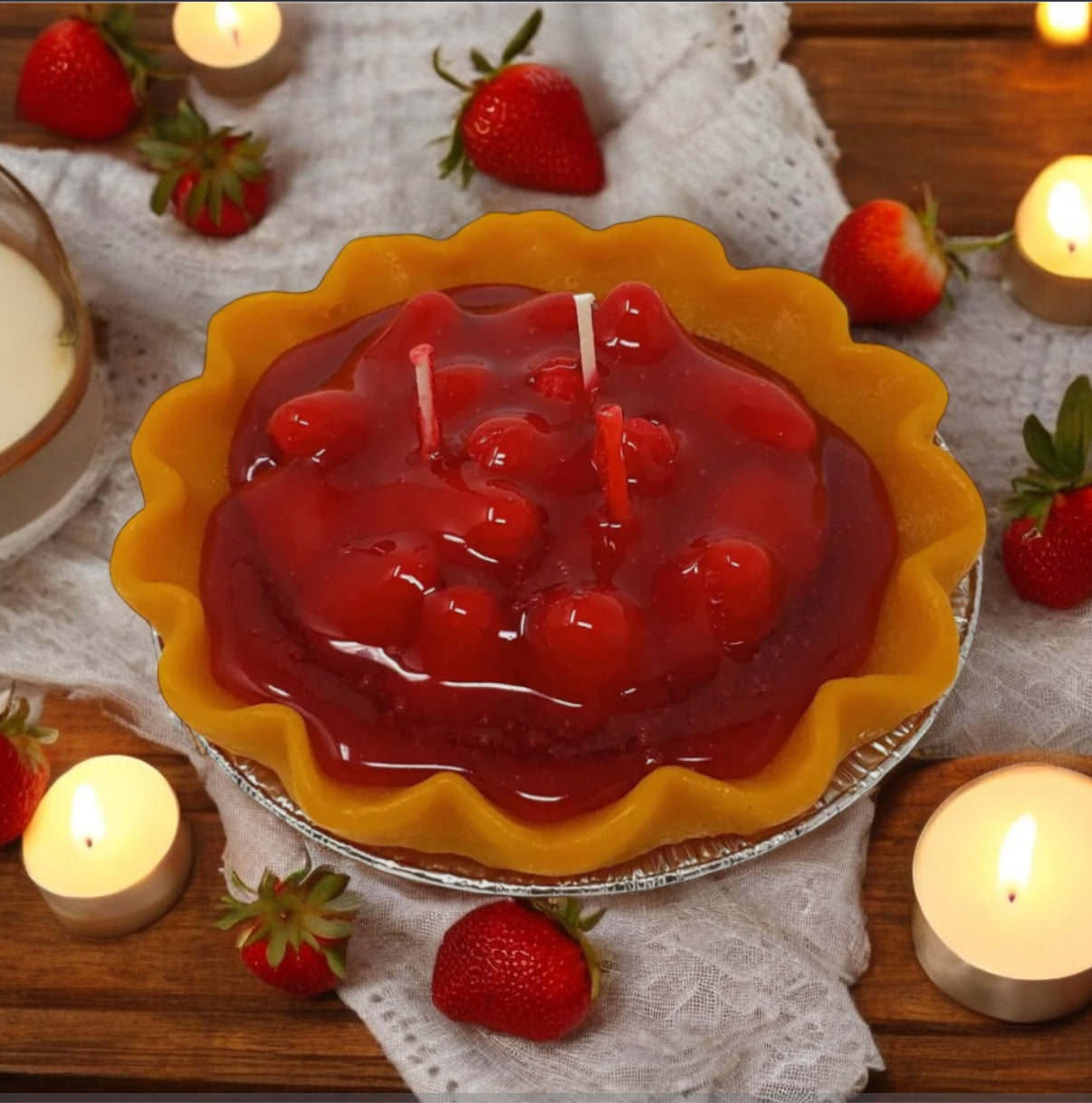 5” Strawberry Pie Candle
