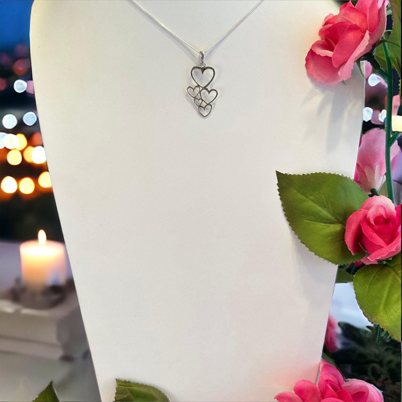 Floating Hearts Necklace