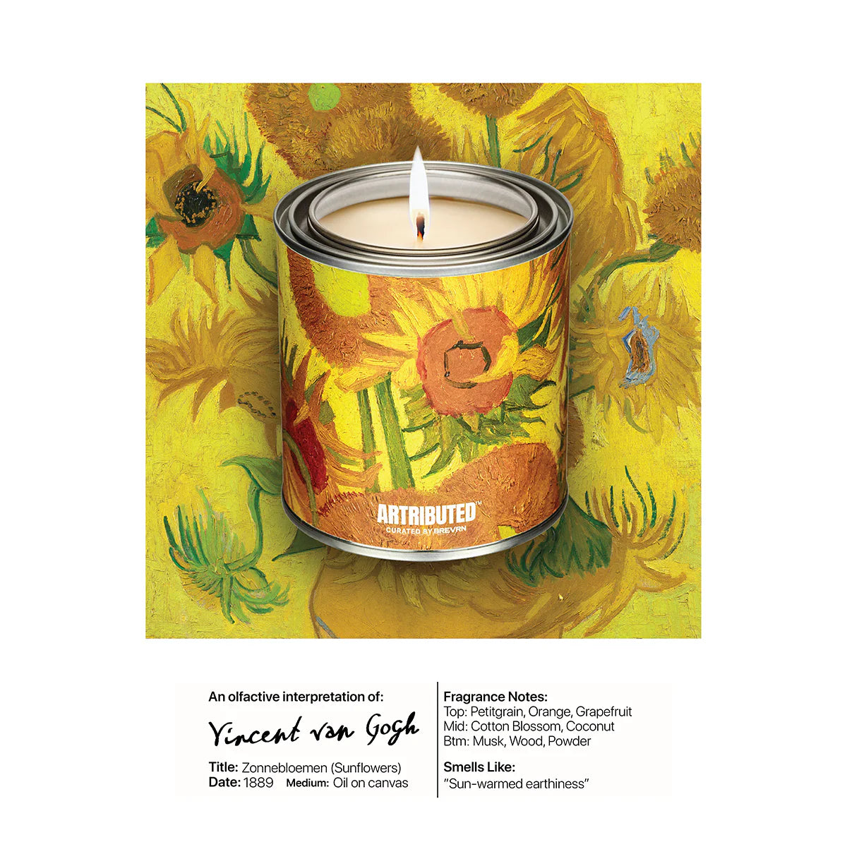Van Gogh Sunflowers Candle