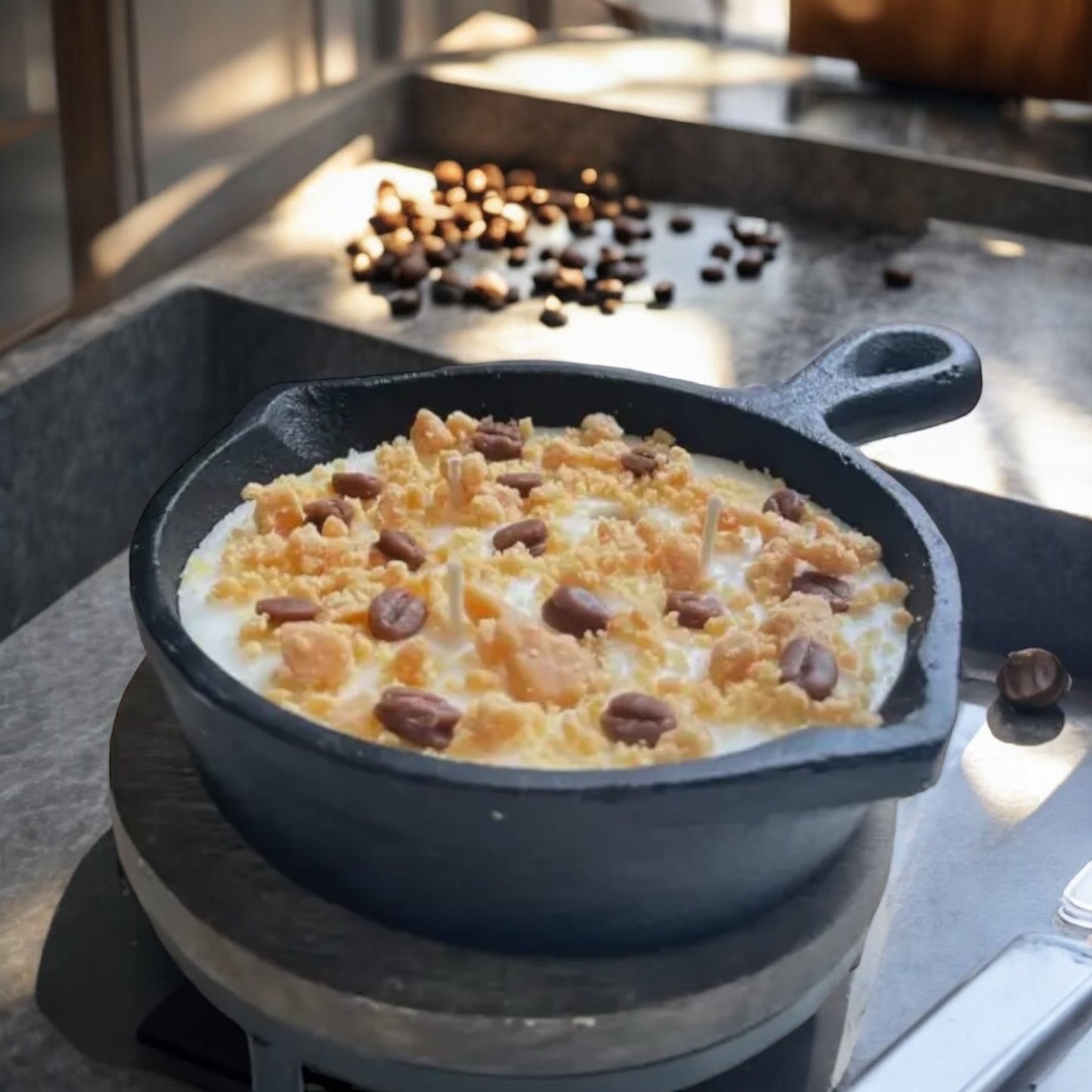 Coffee Cake Iron Skillet Candle