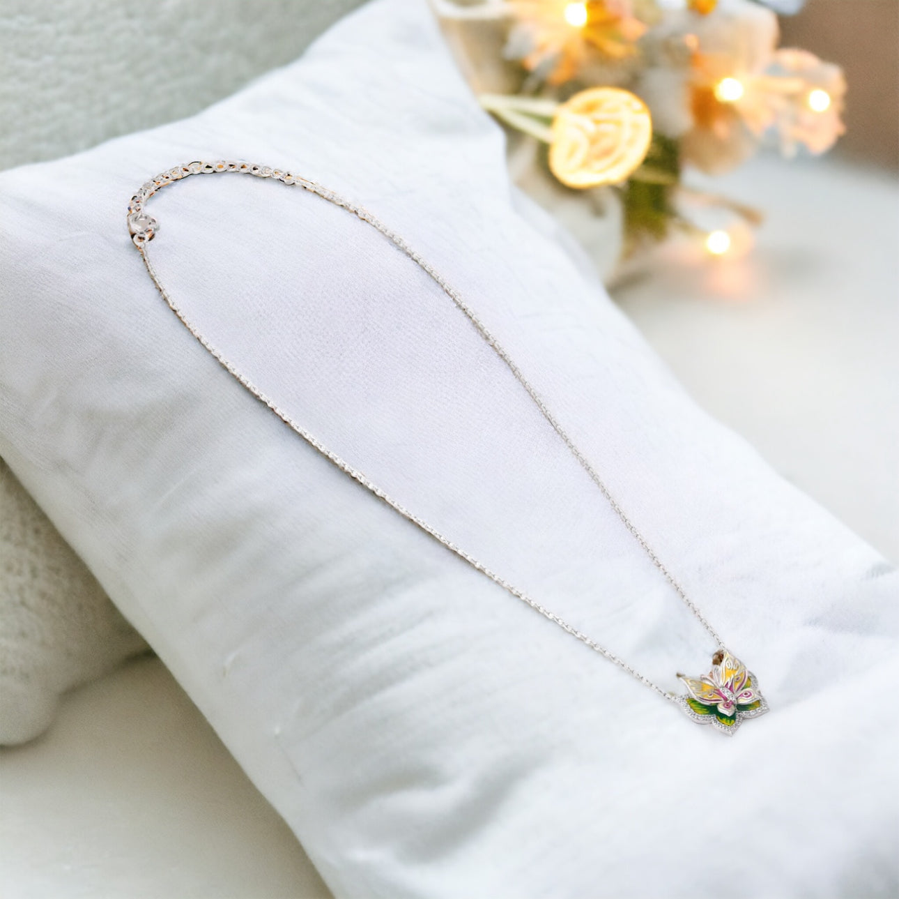Hand Painted Butterfly Necklace