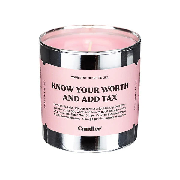 Add -Tax, Long Lasting Clean Burn Scented Candle