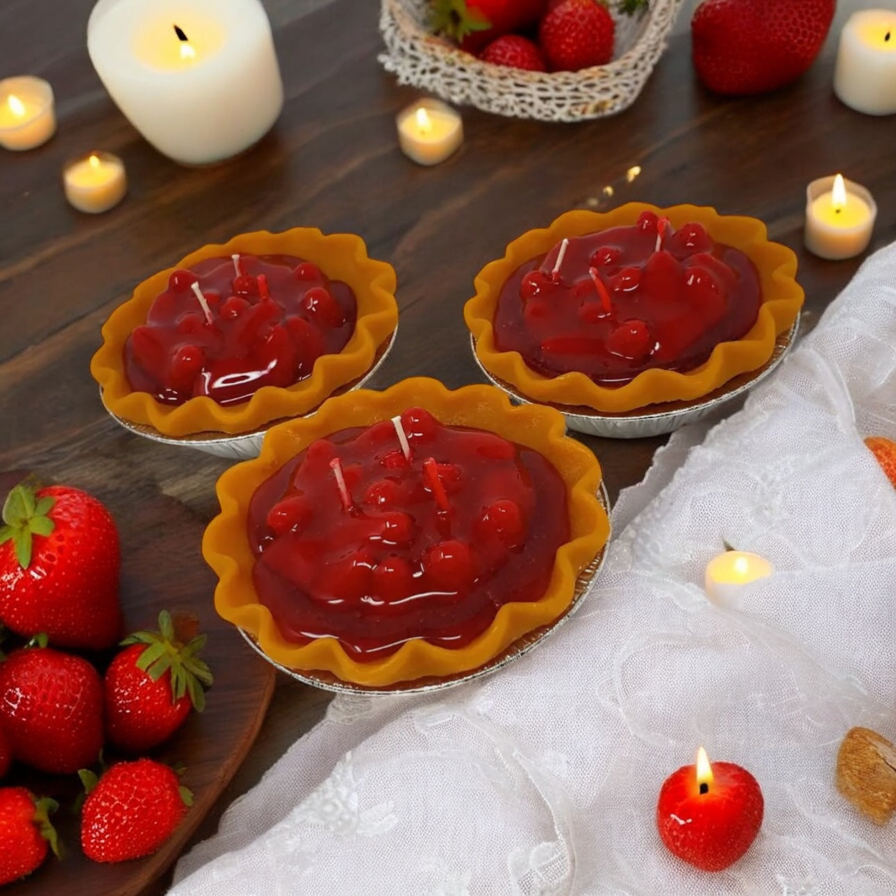 5” Strawberry Pie Candle