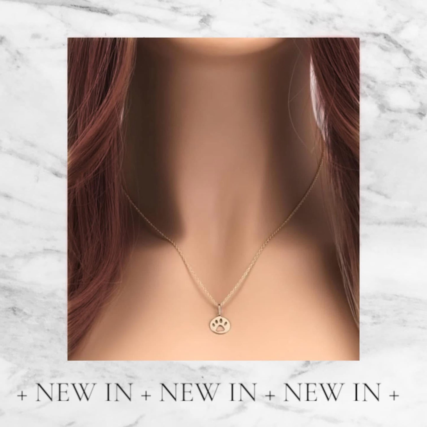 14k gold paw necklace