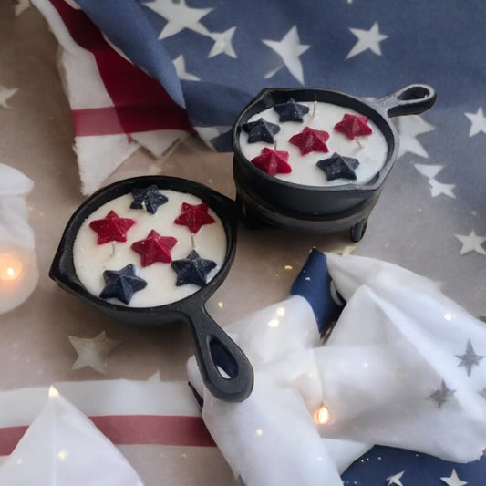 Patriotic Wildberry Cast Iron Skillet Candle