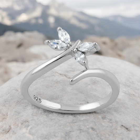 Clear CZ Dragonfly Ring