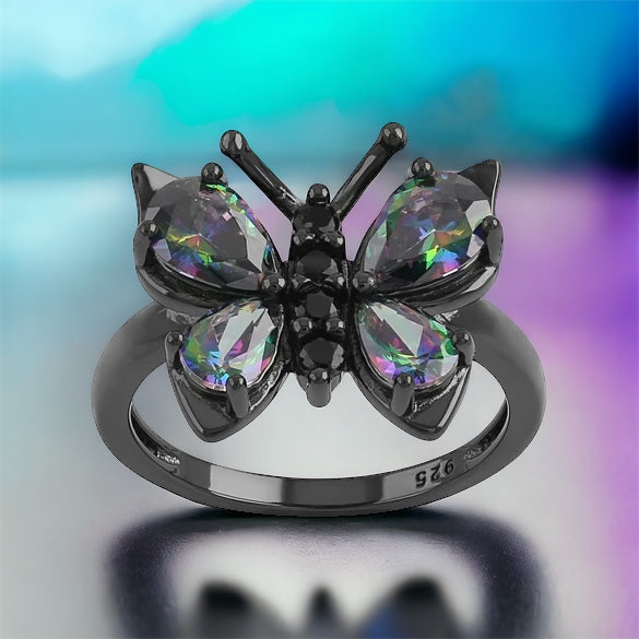 Black Rhodium Butterfly Ring