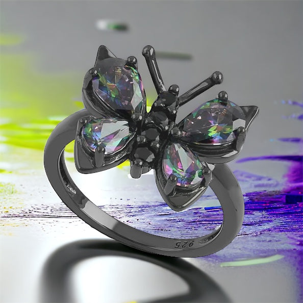 Black Rhodium Butterfly Ring